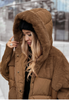 Pikowana Geacă z futerkiem Snow & Pines camel