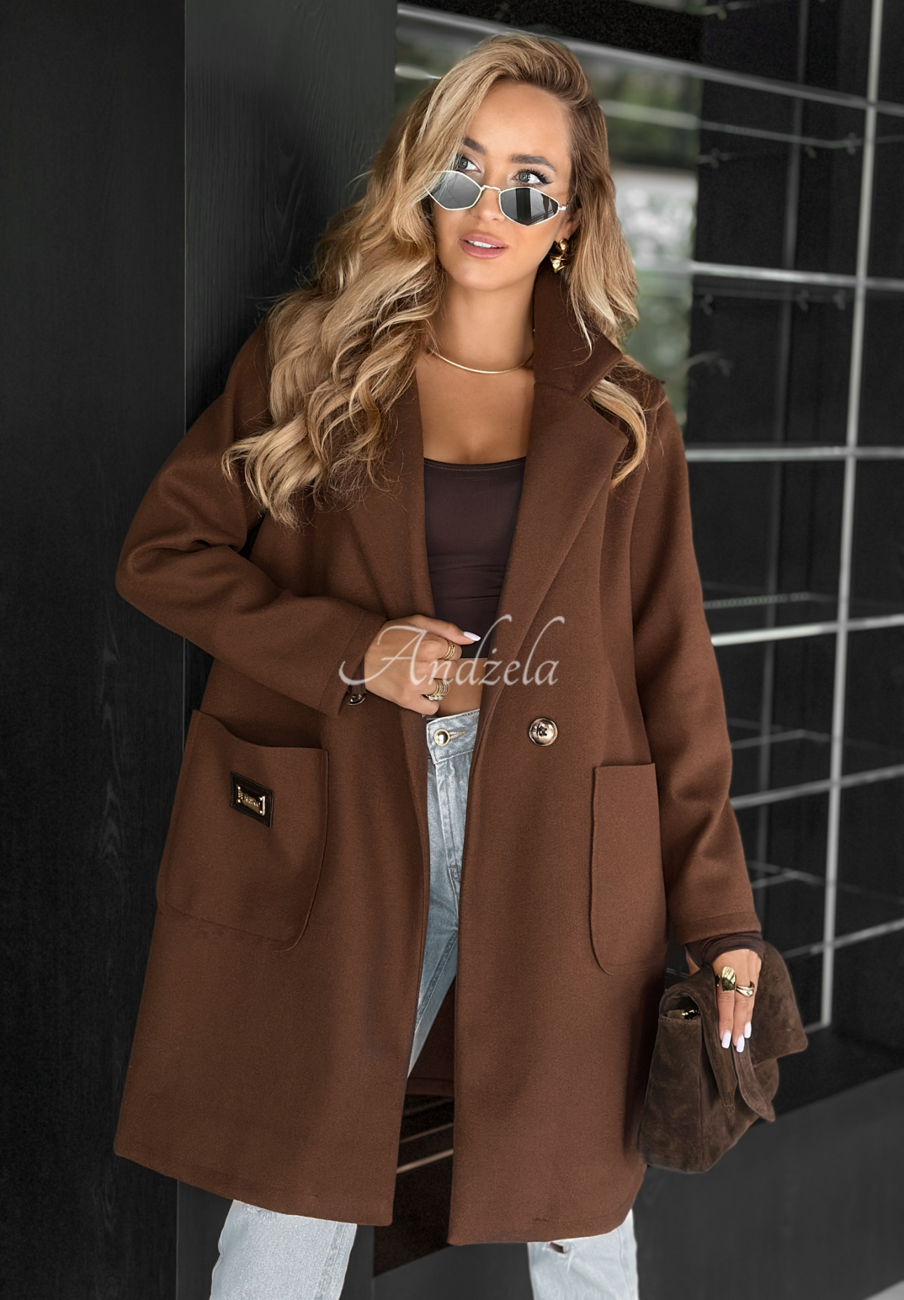 Pardesiu oversize cu guler Find Your Peace