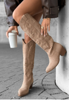 Lungi zamszowe Cizme Ghete cowboy Los Alamitos bej