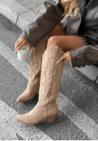Lungi zamszowe Cizme Ghete cowboy Los Alamitos bej