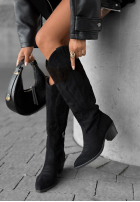 Lungi zamszowe Cizme Ghete cowboy Los Alamitos negre