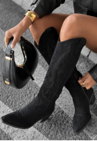 Lungi zamszowe Cizme Ghete cowboy Los Alamitos negre