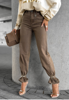 Pantaloni din denim straight Chase The Vibe mokka