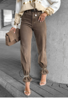 Pantaloni din denim straight Chase The Vibe mokka