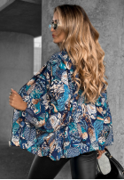 Scurtă Geacă cu modele My Fantasies albastru cobalt