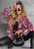 Scurtă Geacă cu modele My Fantasies burgundowa