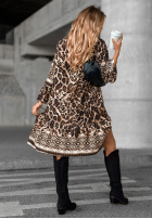 Rochie cu model tip panteră Try Your Luck bej