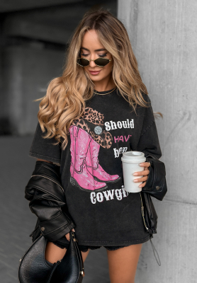 Tricou cu imprimeu A Cowgirl
