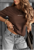 Tricou z napisem Minimal ciocolatiu