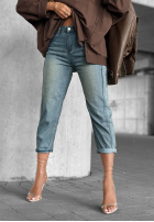 Pantaloni din denim mom fit You Never Asked albastre