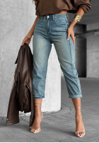 Pantaloni din denim mom fit You Never Asked albastre
