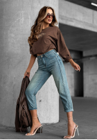Pantaloni din denim mom fit You Never Asked albastre
