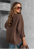 Hanorac oversize New Princeton  ciocolatie