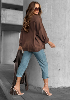 Hanorac oversize New Princeton  ciocolatie
