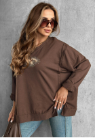 Hanorac oversize New Princeton  ciocolatie