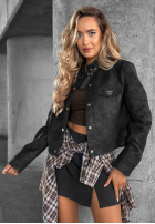 Scurtă zamszowa Geacă Autumn Whisper negru