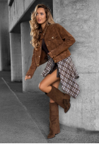 Scurtă zamszowa Geacă Autumn Whisper ciocolatie