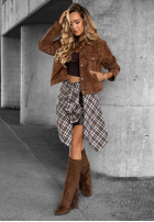 Scurtă zamszowa Geacă Autumn Whisper ciocolatie