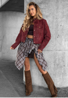 Scurtă zamszowa Geacă Autumn Whisper burgundowa