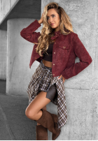 Scurtă zamszowa Geacă Autumn Whisper burgundowa