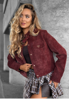 Scurtă zamszowa Geacă Autumn Whisper burgundowa