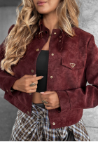 Scurtă zamszowa Geacă Autumn Whisper burgundowa