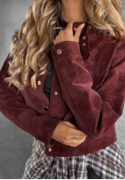 Scurtă zamszowa Geacă Autumn Whisper burgundowa