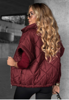 Pikowana Vestă oversize Didn’t Answer burgundowa