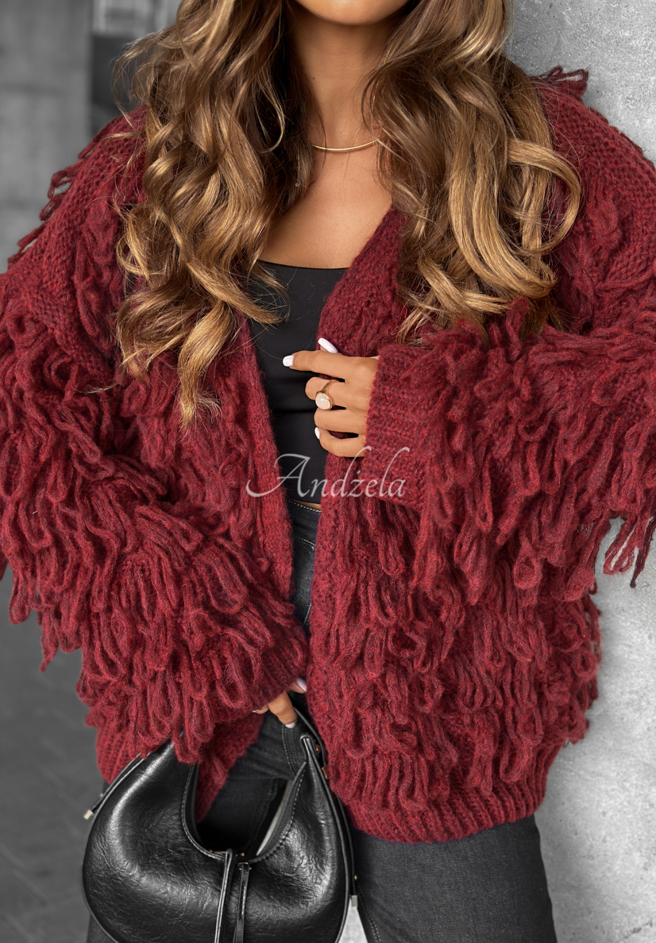 Cardigan scurt cu franjuri Fringe