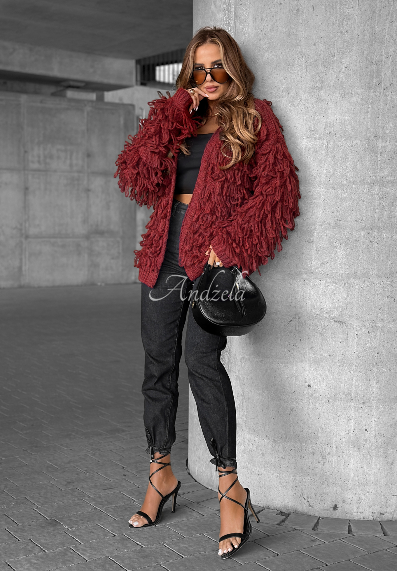 Cardigan scurt cu franjuri Fringe