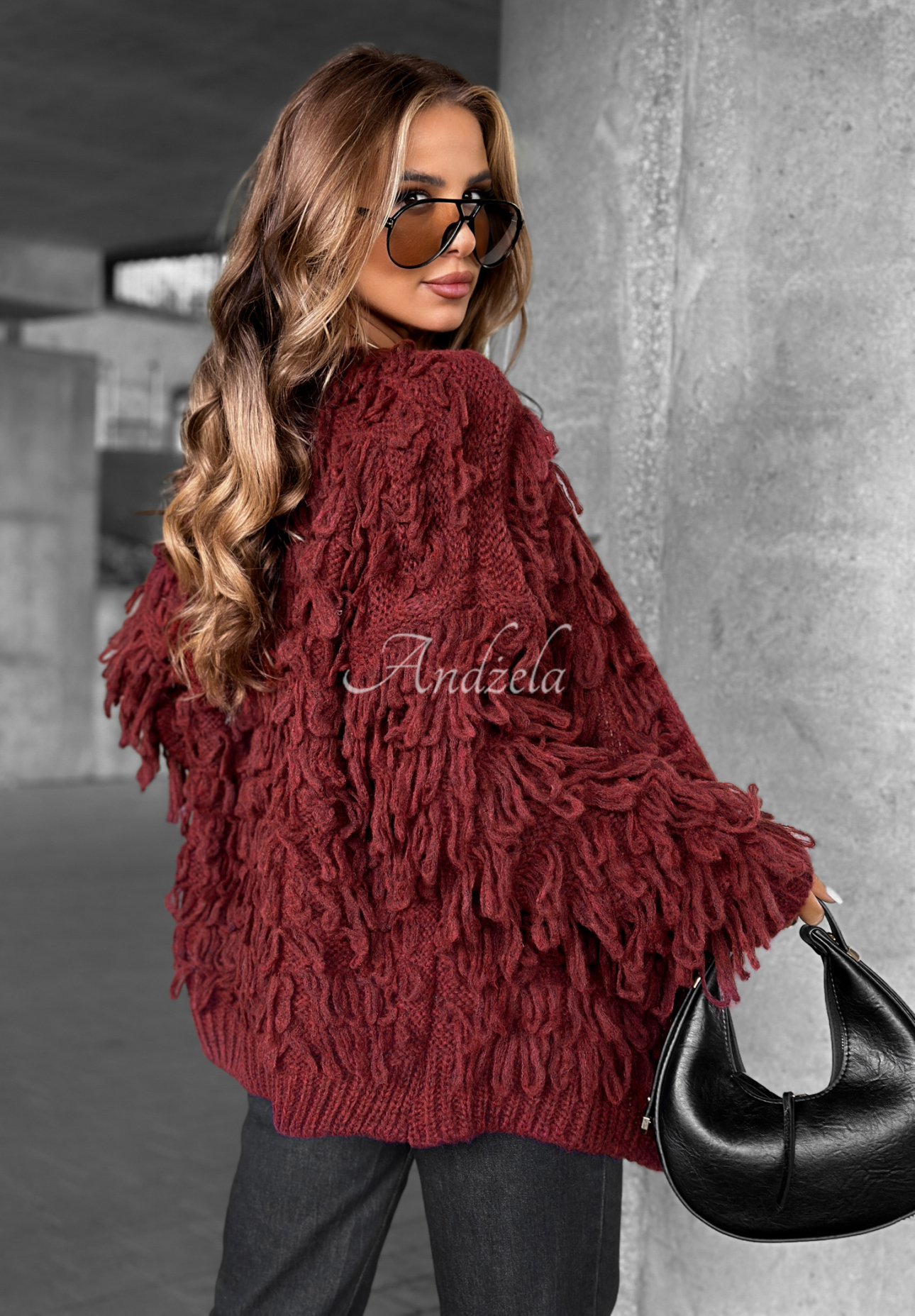 Cardigan scurt cu franjuri Fringe