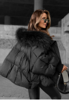 Pikowana Geacă z kapturem Look Again negru