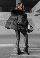 Pikowana Geacă z kapturem Look Again negru