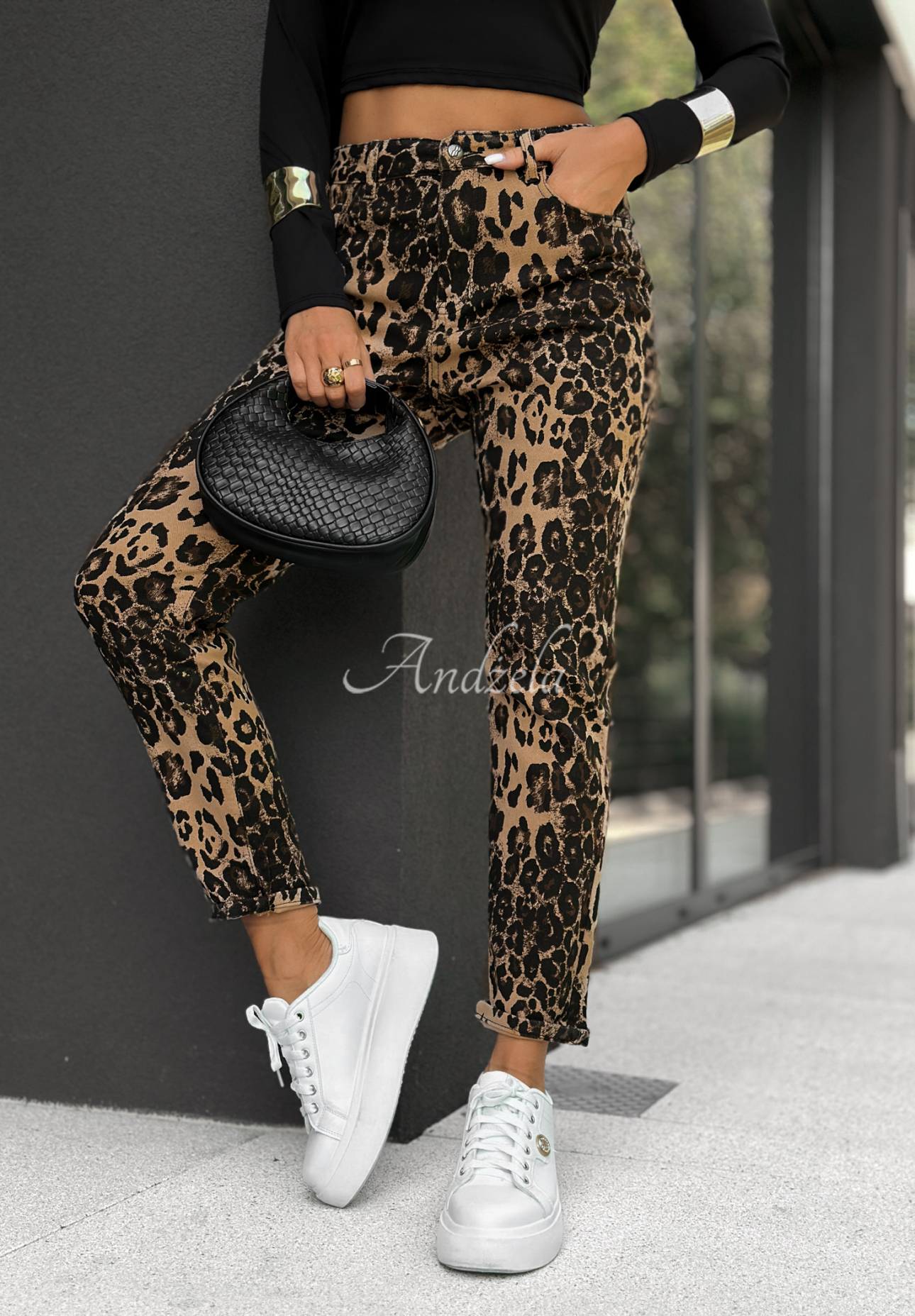 Blugi cu imprimeu leopard Mixed Feelings