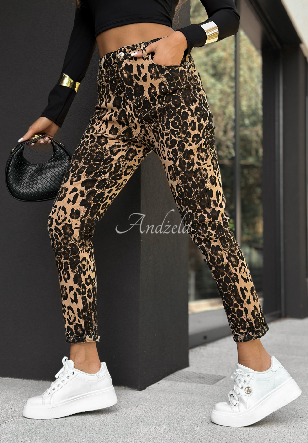 Blugi cu imprimeu leopard Mixed Feelings
