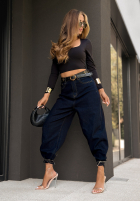 Pantaloni din denim balloon Like Last Year bluemarin