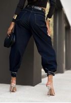 Pantaloni din denim balloon Like Last Year bluemarin