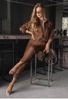 Compleu Cămașă i Pantaloni Straight Talk ciocolatiu