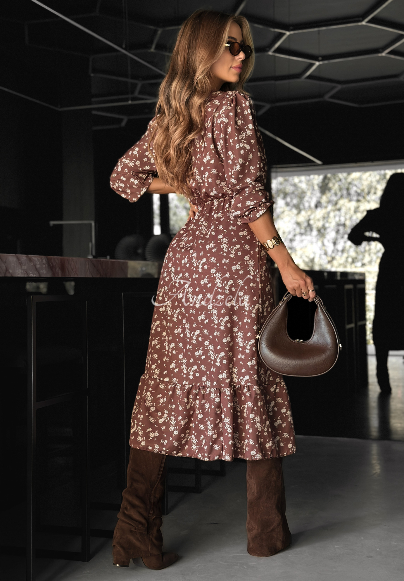 Rochie midi cu imprimeu floral Guess Who
