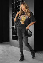 Tricou z nadrukiem Rock Angel gri