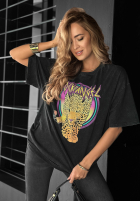 Tricou z nadrukiem Rock Angel gri