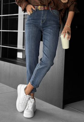 Blugi mom fit cu curea Feel Alive