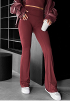 din material textil Pantaloni dzwony Something Necessary burgundowe