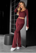 din material textil Pantaloni dzwony Something Necessary burgundowe