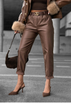 Pantaloni din piele All Or Nothing cu curea
