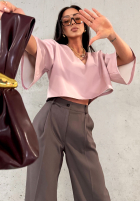 Eleganckie Pantaloni wide leg La Milla Own Rules ciocolatii