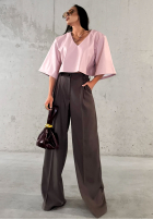 Eleganckie Pantaloni wide leg La Milla Own Rules ciocolatii