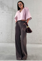 Eleganckie Pantaloni wide leg La Milla Own Rules ciocolatii