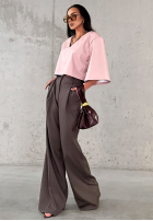 Eleganckie Pantaloni wide leg La Milla Own Rules ciocolatii