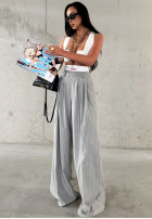 Eleganckie Pantaloni wide leg w paski La Milla Think About Us gri